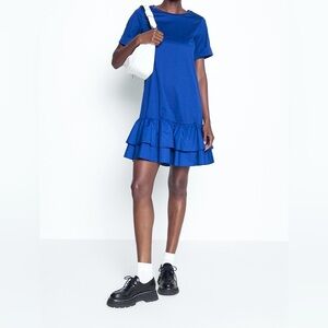 Max Mara Cotton A-Line Ruffle Dress